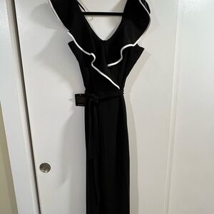 Bebe Black V-Neck Sleeveless Jumpsuit